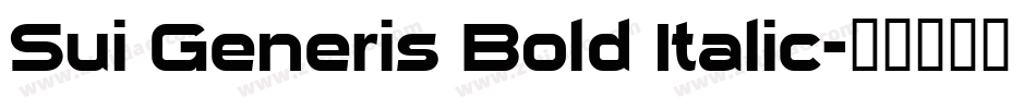Sui Generis Bold Italic字体转换